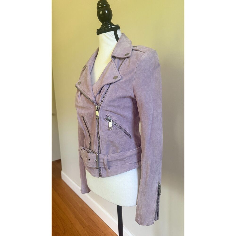 Bagatelle NYC Leather Lavender Moto Jacket